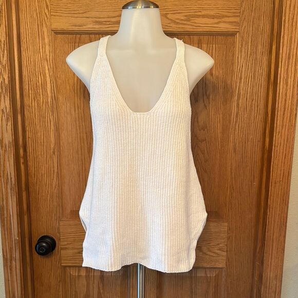 HELMUT LANG Ribbed Racerback Sweater Knit Tank Top - Picture 4 of 11